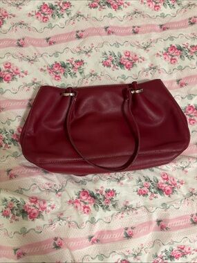 Faux leather red bag